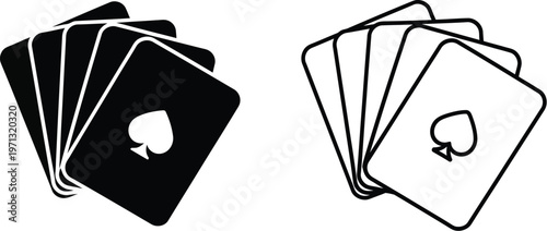 Stack of playing cards, playing cards or flash cards. Deck or a hand of cards. 