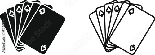 Stack of playing cards, playing cards or flash cards. Deck or a hand of cards. 