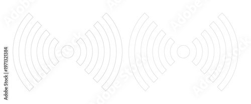 Wireless signal icon, two white vector symbols for Wi-Fi and network connectivity, modern communication technology graphic element for web and app design