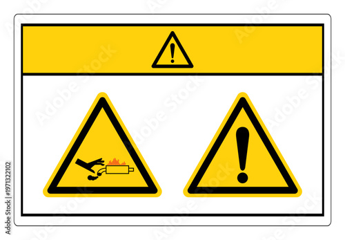 Caution Hot Exhaust Gets Extremely Burn Hazard Symbol Sign, Vector Illustration, Isolate On White Background Label.EPS10