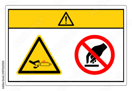 Caution Hot Exhaust Gets Extremely Do Not Touch Symbol Sign, Vector Illustration, Isolate On White Background Label.EPS10
