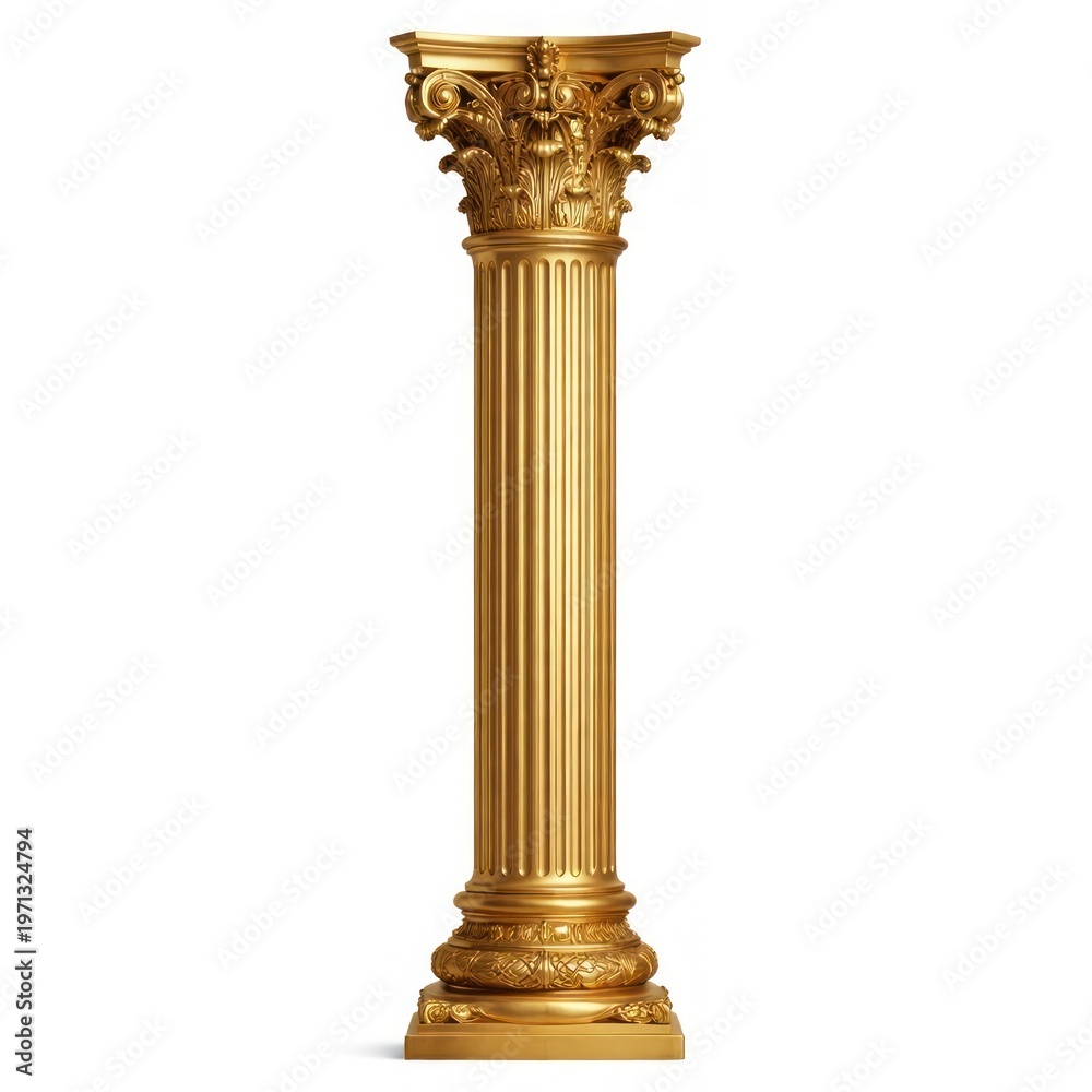 Fototapeta premium Elegant golden Corinthian column