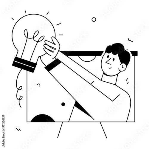 A hand drawn style illustration showing a character giving speech