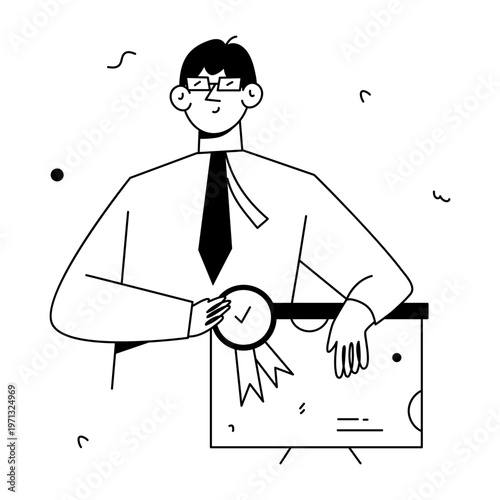 A hand drawn style illustration showing a character giving speech