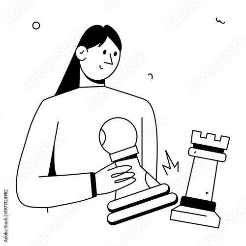 A hand drawn style illustration showing a character giving speech