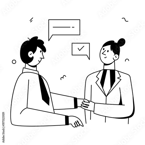 A hand drawn style illustration showing a character giving speech