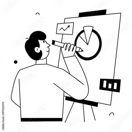 A hand drawn style illustration showing a character giving speech