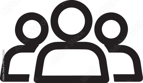 Team, group, people, icon, black, silhouette, vector graphics