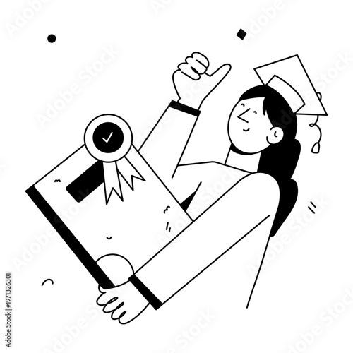 A doodle style illustration depicting an online class
