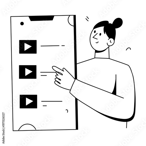 A doodle style illustration depicting an online class
