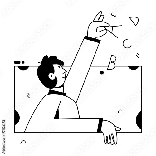 A doodle style illustration depicting an online class
