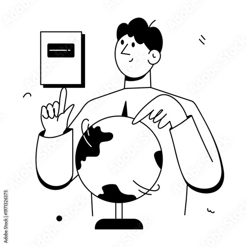 A doodle style illustration depicting an online class
