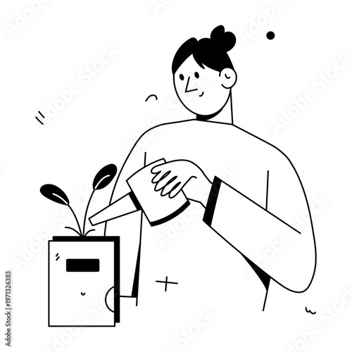 A doodle style illustration depicting an online class
