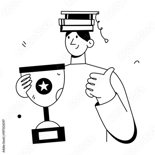 A doodle style illustration depicting an online class
