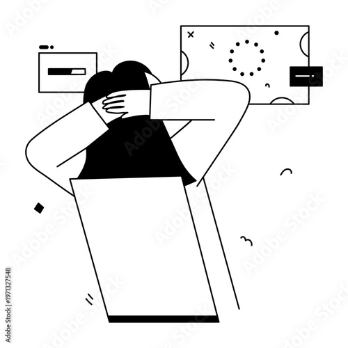 A hand drawn style illustration showing a software update
