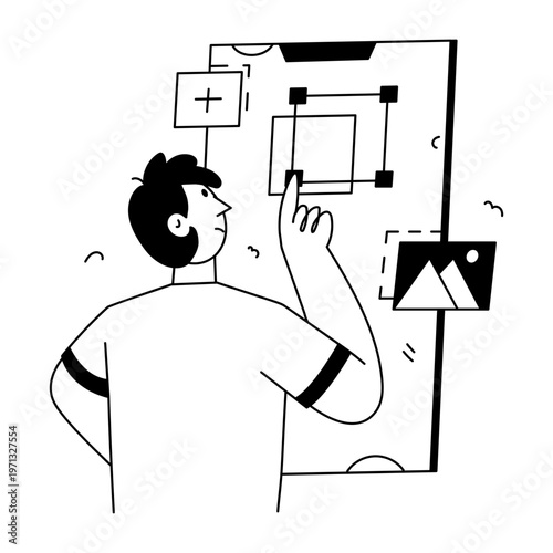 A drawing style illustration representing an app development
