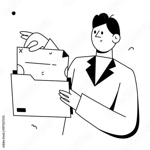 A doodle style illustration depicting a file manager