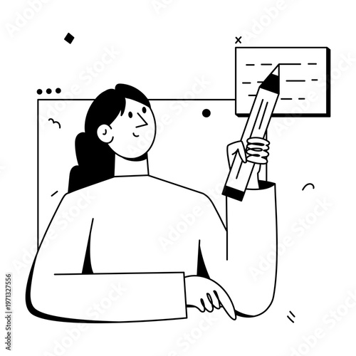 A sketchy style illustration showing a developer
