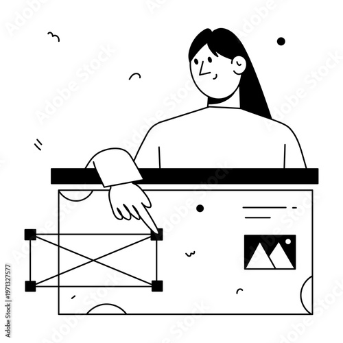A drawing style illustration representing a web layout
