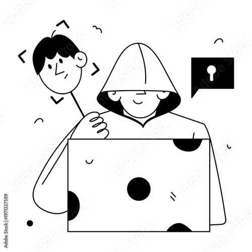 A sketchy style illustration showing a cyber attack
