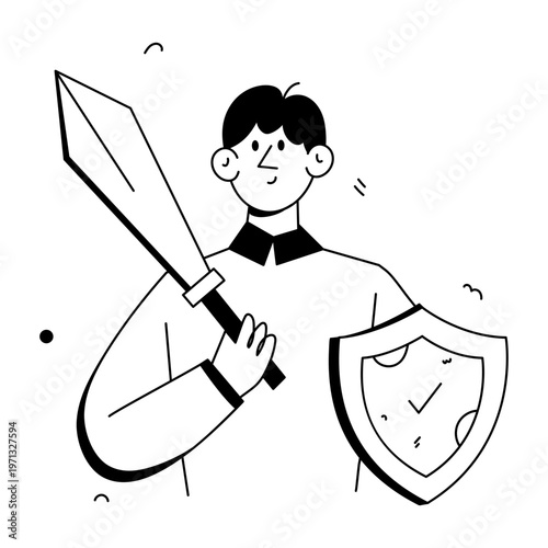 A hand drawn style illustration showing a defence
