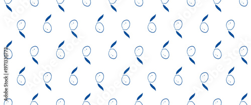 Doodle lemon pattern in Mediterranean style. Pattern for tablecloths, fabrics, and wallpaper