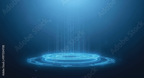 An ethereal blue portal glowing with mystical energy surrounded by a dark and atmospheric setting Vector