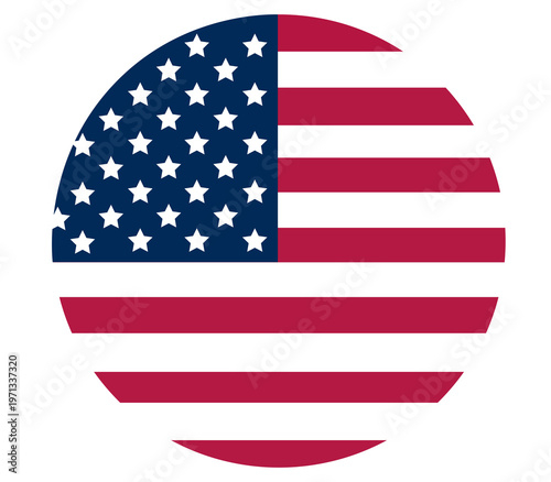 Round United States flag icon
