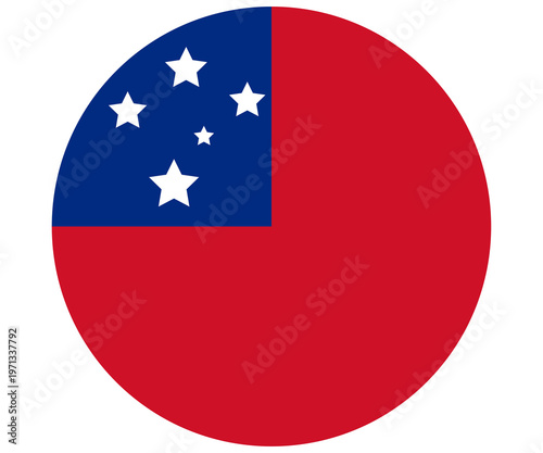 Free Download Samoa flag - circle vector flag isolated on checkerboard transparent background - GFXLoad