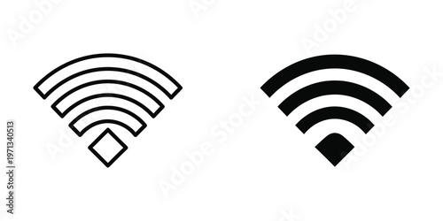 Comparison of two different wifi signal strength icons with varying bar thickness