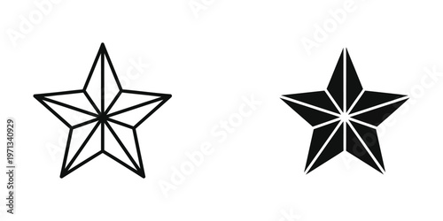 Comparison of a simple and filled five-pointed star with internal lines
