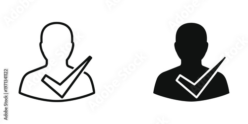 Two silhouetted figures giving approval with checkmarks and pointing gestures