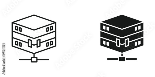 Comparison of an active and inactive server or data center building with network connections