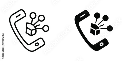 Smartphone icons representing app installation and data synchronization