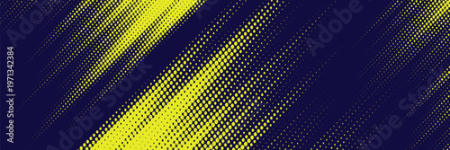 Yellow halftone on blue background. Vector dotted sparkles or halftone shine pattern texture Pop Art Style Background. vector eps10