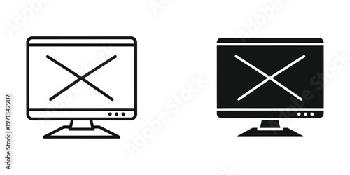 Comparison of computer monitor display states with closed and powered off screens