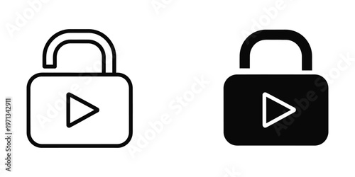 Contrasting locked media play icons with different background colors