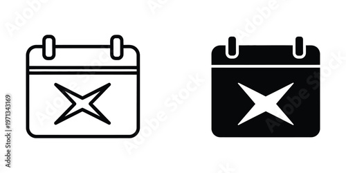 Contrast between light and dark calendar icons with an x symbol indicating cancellation or deletion