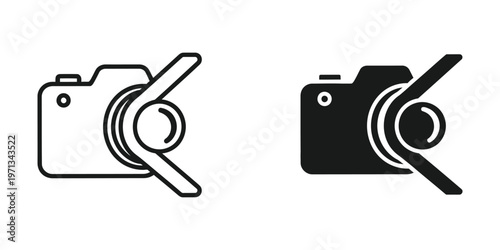 Comparison of two different camera flash designs in silhouette view