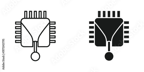 Comparison of empty and filled integrated circuit packages with pin configurations