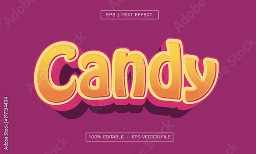 3D Yellow and Pink Sweet Candy Editable Text Effect