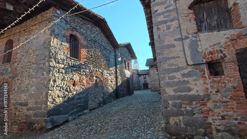 Street at Richetto in Candelo, fortified structure dating back to the late Middle Ages (13th–14th centuries).