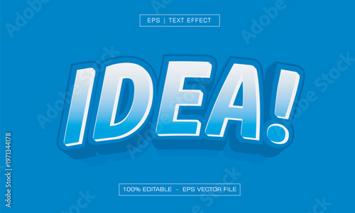 3D Blue Gradient Cartoon Style Editable Text Effect