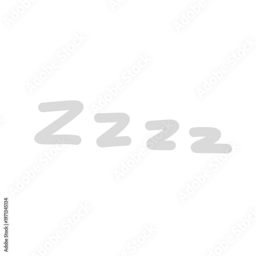 Gray zzz sleep symbol doodle illustration