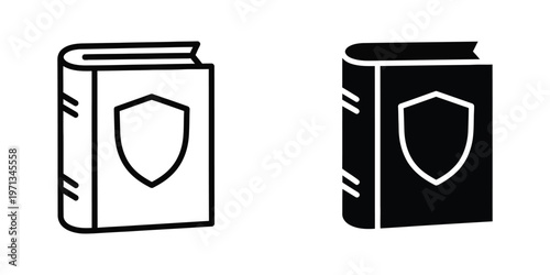 Contrasting old book designs featuring a shield emblem on their covers