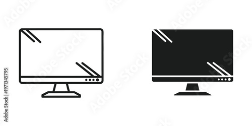 Comparison of a standard monitor and a monitor with a black screen display