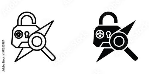 Contrast of secure and insecure lockpad designs on a star-shaped object