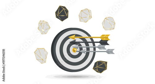 Target with Arrows and Geometric Shapes, Business Goal Achievement Concept