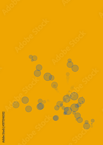 Blue circles on yellow. Abstract graphic background.