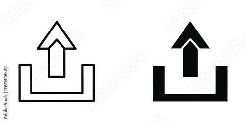 Comparison of a hollow and filled upward-pointing arrow within a u-shaped base